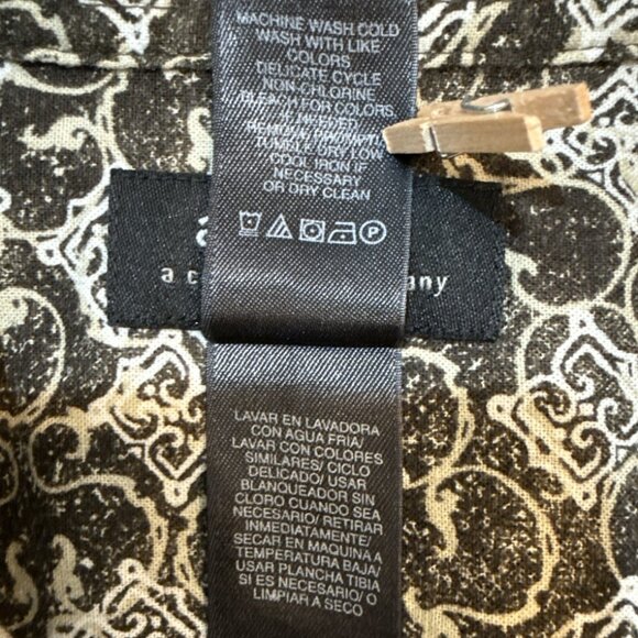 Axcess A Claiborne Co. Men’s L Gray, Olive Green, Tan Print Shirt - Picture 6 of 7